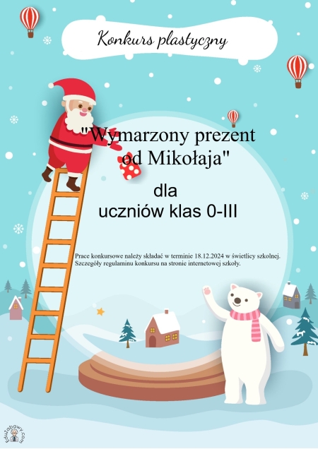 Konkurs świetlicy szkolnej „Wymarzony prezent od Mikołaja”