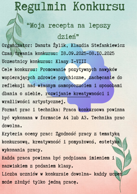 Konkurs ''Moja recepta na lepszy dzień''