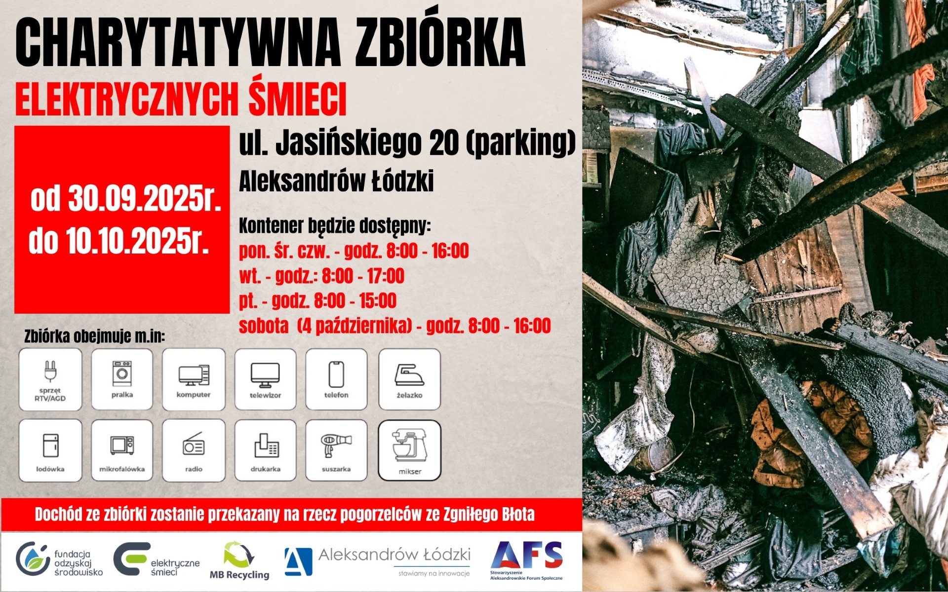 Charytatywna zbiórka zużytego sprzętu elektrycznego i elektronicznego
