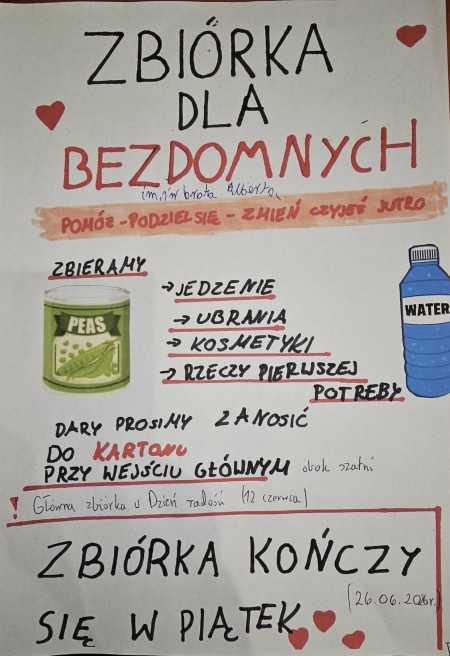 Zbiórka dla osób w kryzysie bezdomności